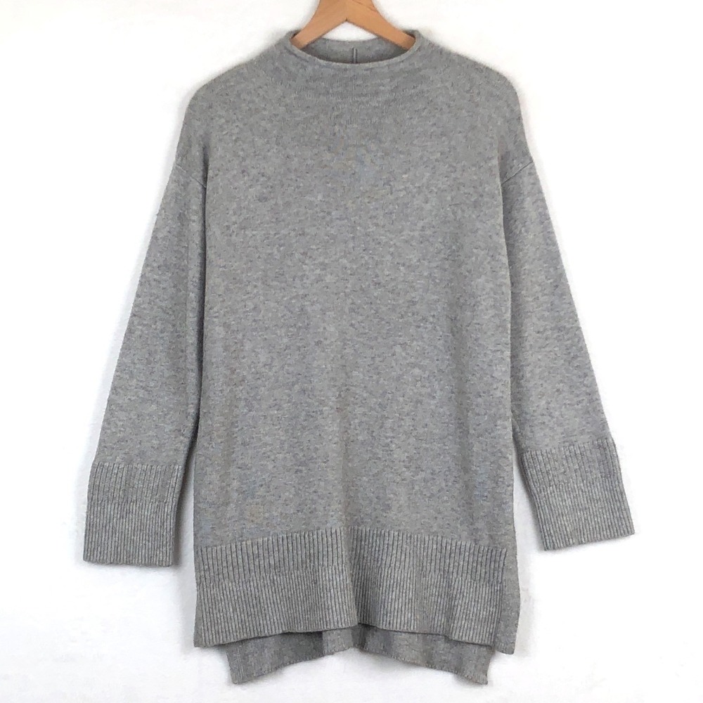 Anthropologie MOTH Saksia Oversized Tunic Sweater Sz M Gray Casual Cozy Minimal